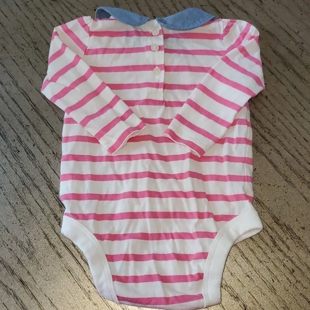 3-6 month girls collared long sleeve onsie. Gap